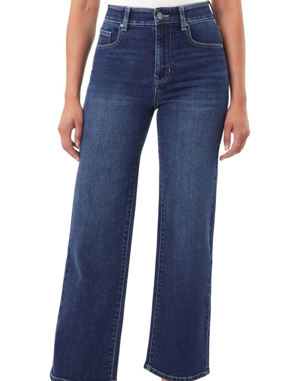 Curve Appeal High-Rise Wide Leg Women’s Jeans - Dark Blue
